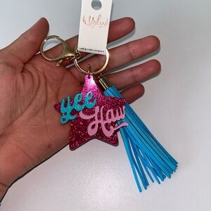 Pink and Blue Star Keychain